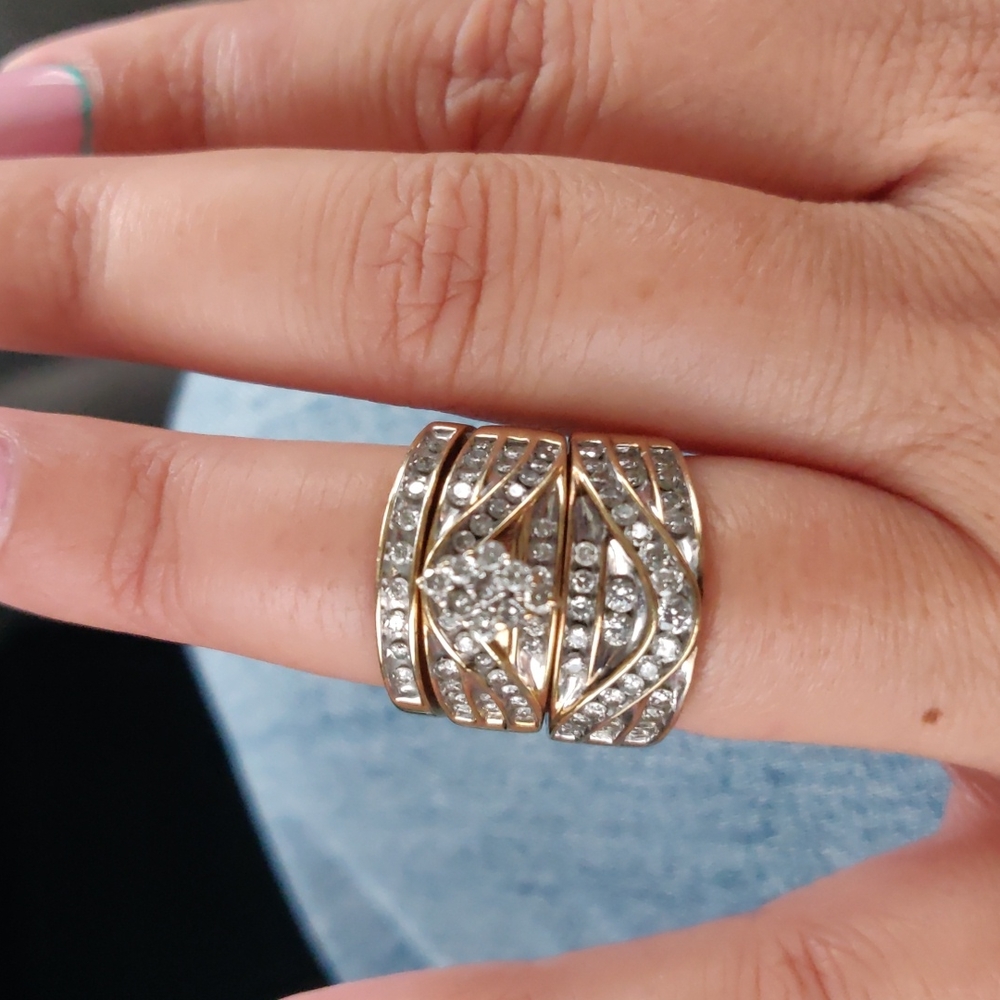 10K Gold Wedding Set 3-Karat diamonds
